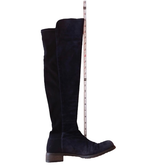 𝅺Stuart Weitzman Suede Riding Boots Navy/Black - Picture 7 of 7